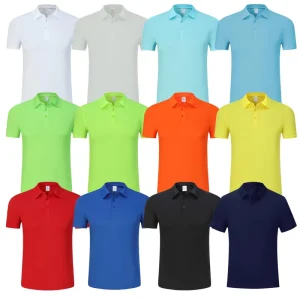 Unisex Quick-dry Polyester Polo Shirts Plain White Men’s Polo Shirts Custom Logo-printed Men’s T-shirts