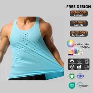 Unisex Ultralight Running Vest Breathable Fast Dry Sleeveless Gym Tank Top Mesh Stretch Fabric Workout Men’s Sports Vest