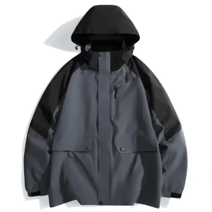 Unisex Windproof Waterproof Outdoor Jacket Spring Fall Thin Single Flush Water-Repellent Long Zipper