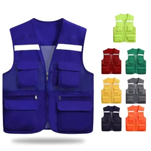 Utility Multi Pocket Vest Custom Logo Fisherman Men’s Vest Waistcoat for Fishing Climbing Journalist Camping Work Vest