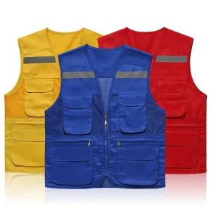 Utility Vest Mesh Vest Outerwear Men’s Work-wear Multi Pocket Worker Vest Custom Logo