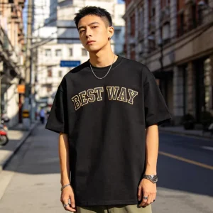 Vendor Stylish Design Men’s Cotton Polyester Blend Jersey Fabric Print Patch Embroidered Logo Regular Fit T Shirts