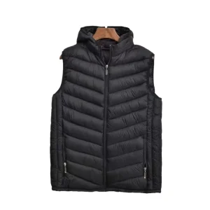 Vest Jacket Winter New Men’s Ultra-light Vest Outerwear Fashionable Warm Hooded Vest Sleeveless