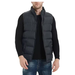 Vest Quilted Outerwear Men’s Stand Collar Quilted Sleeveless Jacket Outerwear Puffer Vest