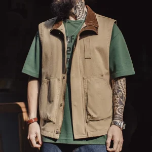 Vest for Men Men’s Safari Vest American Vintage Workwear Style Cotton Corduroy Hunting Gilet Spring Trending Product