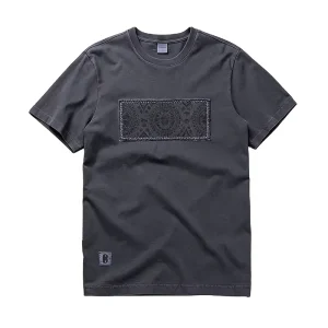 Vintage 100% Cotton Short Sleeve Men’s T-Shirts Summer Breathable Lightweight with Pattern