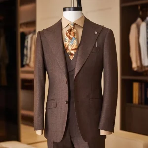 Vintage Brown Men’s Polyester Suit Blazer Fluid Clean Tailored Cut Fit Blazer Custom for Business Banquet Occasions