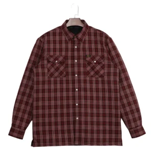 Vintage Style Men’s Heated Plaid Oversized Thick Long Sleeve Shirts for Winter