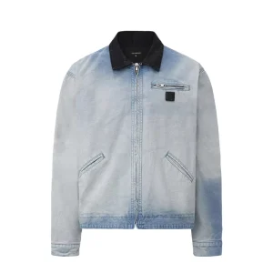 Vintage Washed Short Wide Detroit Denim Work Men’s Jacket for Men Women’s Varsity