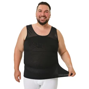 WSBX03 Men’s Chest Body Shaper Tank Compression Mesh Vest Shapewear Slim Shirts for Man