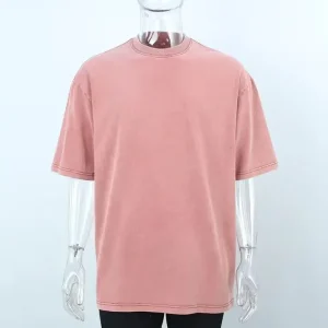 Washed Solid Vintage Blank 100% Cotton Oversized Men’s T Shirt Personalized Custom Loose Fit Eco Friendly