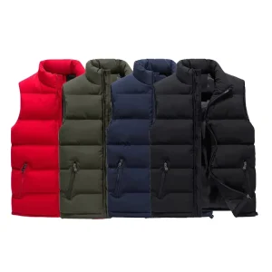 Waterproof Padded Jacket Man Spring Puffer Gilet Sleeveless Jacket Custom Logo Men Winter Utility Bubble Vest for Men