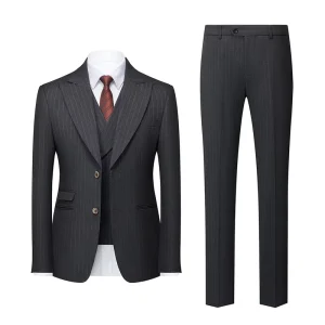 Wedding Casual Business Slim Fit Single Breasted Tuxedo Formal Blazer Pants Vest Suit Set for Men’s 3 Piece Suit