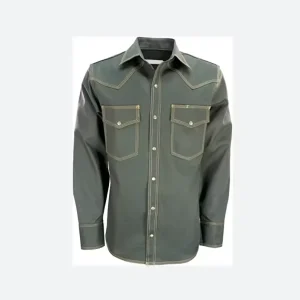 Western 100% Cotton Long Sleeve Men Shirt NFPA2112/CAT2 Flame Resistant FR Shirts for Welding