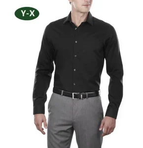White Blue Pink Black Men’s Shirt Long Sleeve Classic Men Formal Dress Shirt for Business Mens Clothing Shirts