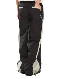 White Men’s Gothic Nylon Cotton Wide Leg Pants Elastic Waist Mid Rise Stretch Breathable Waterproof Eco Friendly 88% Elastane