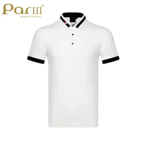 White Men’s Plain Knitted Breathable Anti Uv Lightweight Golf Shirts
