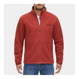Wind Breaker Jacket Custom Men’s Fleece Jacket Thick Warm Working Travel Jacket Full Zip Stand Collar Windproof Coat