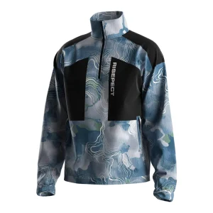 Windproof Breathable Men’s Jacket Urban Sporty Drop Shoulder Design 1/3 Zip Stand Collar for Outdoor Leisure and Commute