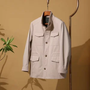 Winter Casual Men’s Coat with Stand Collar Zipper Front Breathable Design Made of 100% Cotton ODM Supply