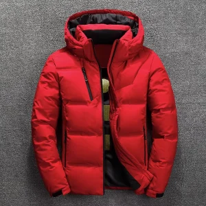 Winter Men Duck Down Hooded Bubble Jacket Plus Size Waterproof Black Puffer Jacket