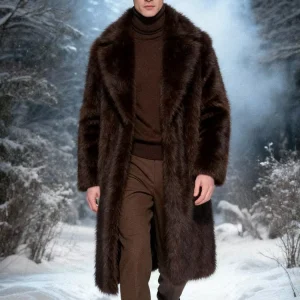 Winter Men Loose Long Overcoat Trend Male Personality Clothes Men’s Faux Fur Coats