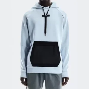 Winter Men’s Hoodie Cuffs Hem Drawstring Hood Comfortable Pullover Contrast Color Big Pocket Hoodie