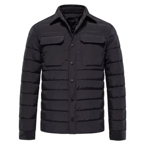 Winter Men’s Solid Color Cotton Coat Business Casual Warm Jacket