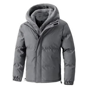 Winter Parker Men’s Padded Hooded Overcoat With Fleece Thickened Man Down Jackets Coats Winter Clothing