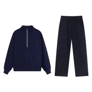 Winter Spring Sport Sweatshirt with Letter Logo Loose Fit Both Men’s and Women’s 1/4 Zipper Set