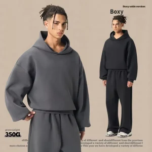 Winter Terry Cotton Polyester Men’s Vintage Oversized Flare Sleeve Waterproof Hoodie Comfortable Soft