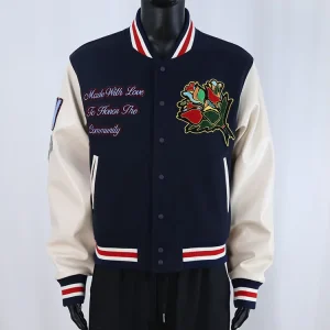 Winter Versity College Letterman Jackets Men’s Fashion Custom Front Long Sleeve 100% Wool Varsity Jackets Casual Baseball Jacket