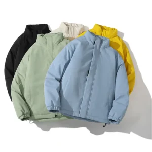 Winter Warm Coat for Men With Hood and Embroidery Logo Casual Street Wear Hipster Men’s Jacket