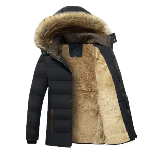 Winter Warm Thick Fleece Parkas Men Waterproof Hooded Fur Collar Parka Jacket Coat Men Autumn Casual Parkas Men