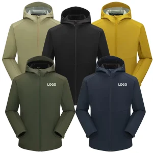 Winter Waterproof Custom Logo Outdoor Jacket Breathable Zipper Thick Coats Hooded Jacket Men Hiking Work Windbreaker Jackets
