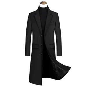 Winter Wool Jacket Men’s High quality Casual Slim Wool Coat Men’s Long Cotton Overcoat Trench Coat Winter Padded Jackets