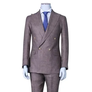 Wool Linen Silk Men Suit for Summer Men’s Casual Suit Pants Set