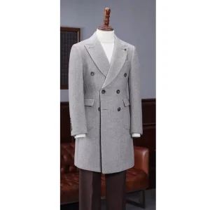 Wool Overcoat for Men Thick Winter Custom Handmade Long Woolen Winter Man Coat Made to Measure Men Overcoat