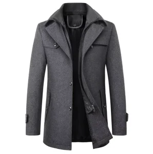Woolen Coat for Men’s Business Leisure Fashion Thick and Warm Oversized Men’s Coats