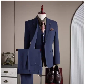 Wrinkle Free Men’s Polyester Office Work Suit Complete Professional Business Outfit For Daily Activities