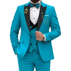 XXS-3XL Men’s Suit Three Piece Set Groom and Groomsman Wedding Banquet Oversized Suit Pants+Vest+Blazer