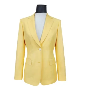 Yellow Men’s Suit Blazer Notch Lapel Slim Fit Bright Lemon Formal Suit Jacket