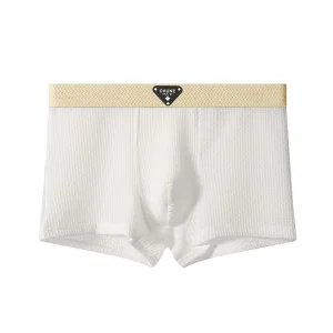 Youth Mid-Rise Men’s Underwear Trend Fashion Adult Sport Kitted Breathable Boxer