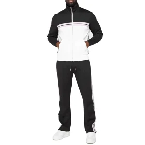 ZNA OEM Service Casual Autumn Regular Fit Funnel Neck Polyester Spandex Sportswear Tracksuit Solid Two Piece Men’s Sets