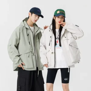 Zip Up Sports Outdoor Chore Coat Waterproof Jacket Windbreaker Leather Plus Size Men’s Jacket