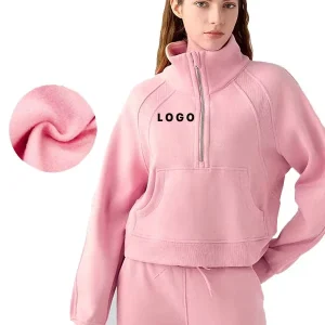 Zip Up Women Yoga Jackets with Pockets Men’s Winter Custom Logo Warming Half 1 4 Zipper Yoga Jacket